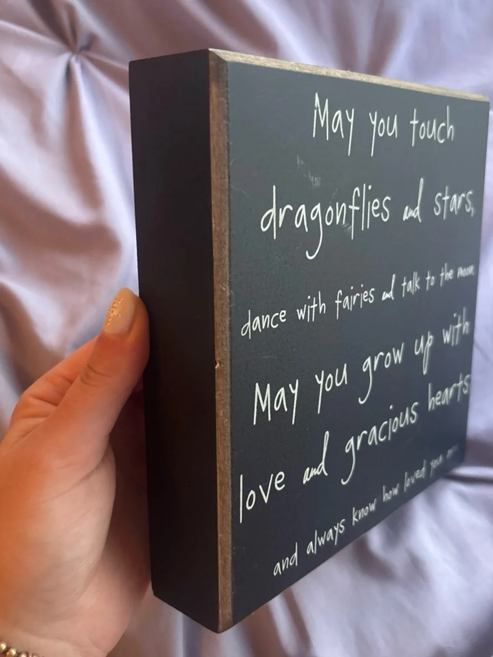 Inspirational Black and Gold Wall Sign - May You Touch Dragonflies